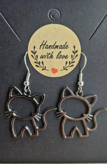 Boucles d'oreille chat