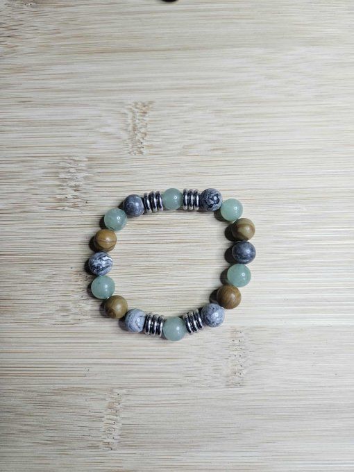 aventurine verte, jaspe picasso et jaspe paysage